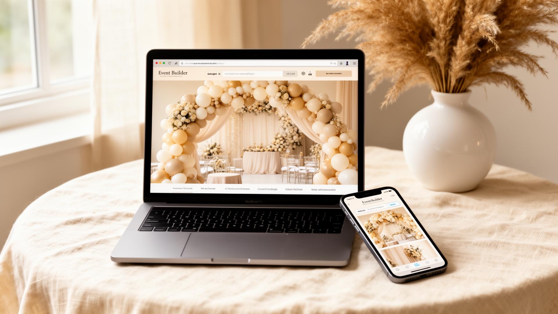 Event builder on laptop and phone